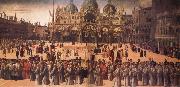 Gentile Bellini Procession in St Mark's Square Norge oil painting reproduction